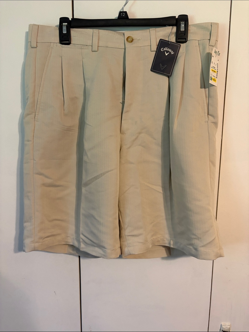 Callaway Men's Light Khaki Flat Front Golf Shorts